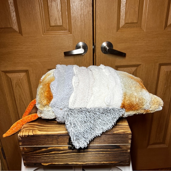 Mixed Media Sensory Textured Plush Owl 19” Corduroy Knit Tweed Pillow - Picture 5 of 13